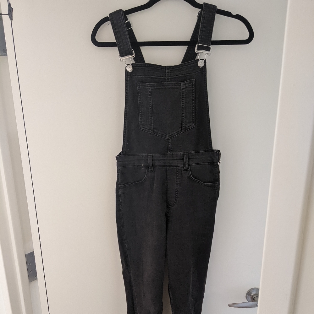 H&M black denim overalls